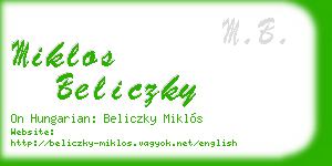 miklos beliczky business card