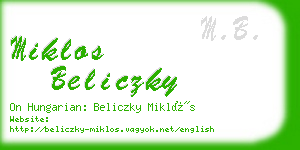 miklos beliczky business card